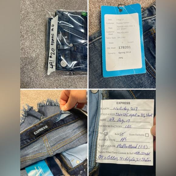 Y2K grunge streetwear Express 6 Edgy SafetyPin Frayed Highrise Shorts Punk Style - Picture 6 of 12